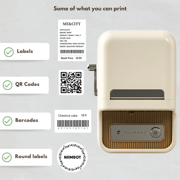 Cream Labelme Printer + FREE Roll of 230 Labels